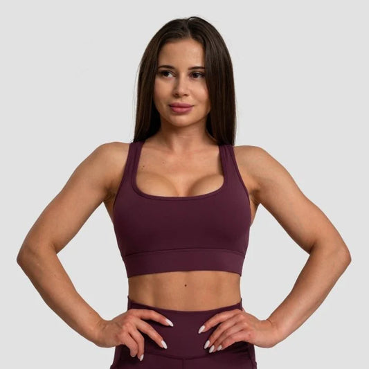 Reggiseno Sportivo Mesh Panel Eggplant - GymBeam - Future Fitness Food