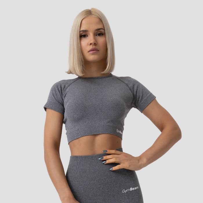 Crop Top da Donna FLO Grey - GymBeam - Future Fitness Food